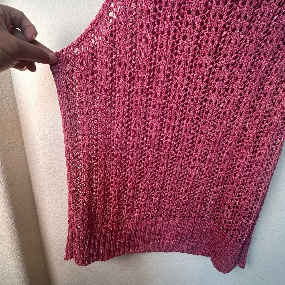 GAP Pink Ribbed Sleeveless Tank Top - Picture 2 of 5